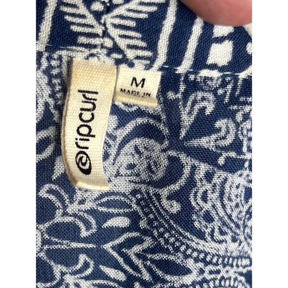RipCurl Women Short Sleeve Side Slit Duster Cardigan Blue/White Geometric Size M - Picture 6 of 7